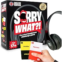 Sorry What Game - Uncensored Lip Reading Party Games for Adults - Based On The Headphone Challenge TikTok Trend - 2+ Players 40,000 Funny Phrase Combos - Adult Games for Game Night (Ages 17+)