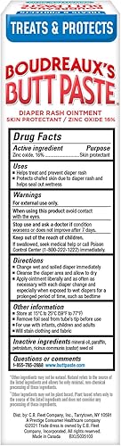 Miniatura 22 de Boudreaux's Butt Paste Ungüento de barrera a tope de 4 oz y frasco de 14 oz Ungüento para erupción de pañales de