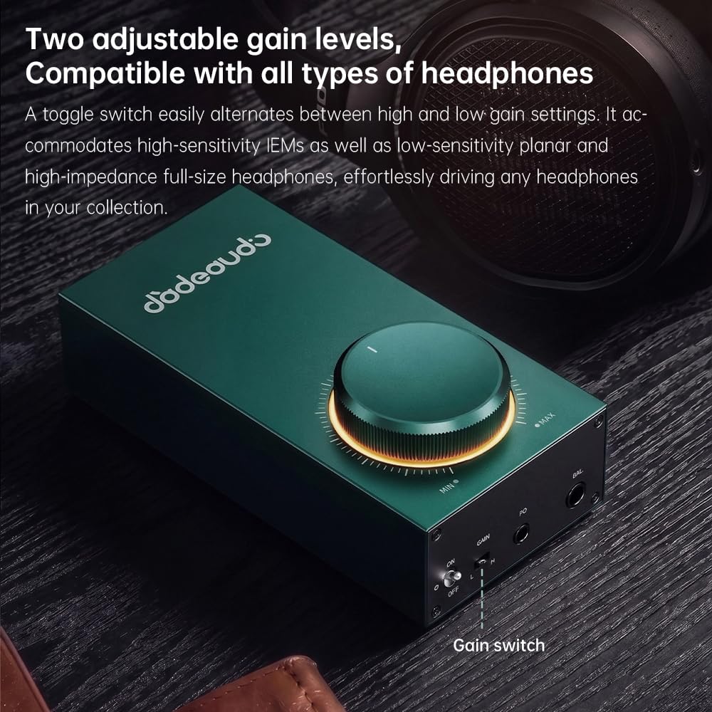 FIIO JadeAudio GIGAS 1 Amplificador de auriculares de escritorio de alta potencia, salida equilibrada de 4600 mW, circuito discreto de clase AB, equilibrado de 4.4 mm, amplificador de auriculares de