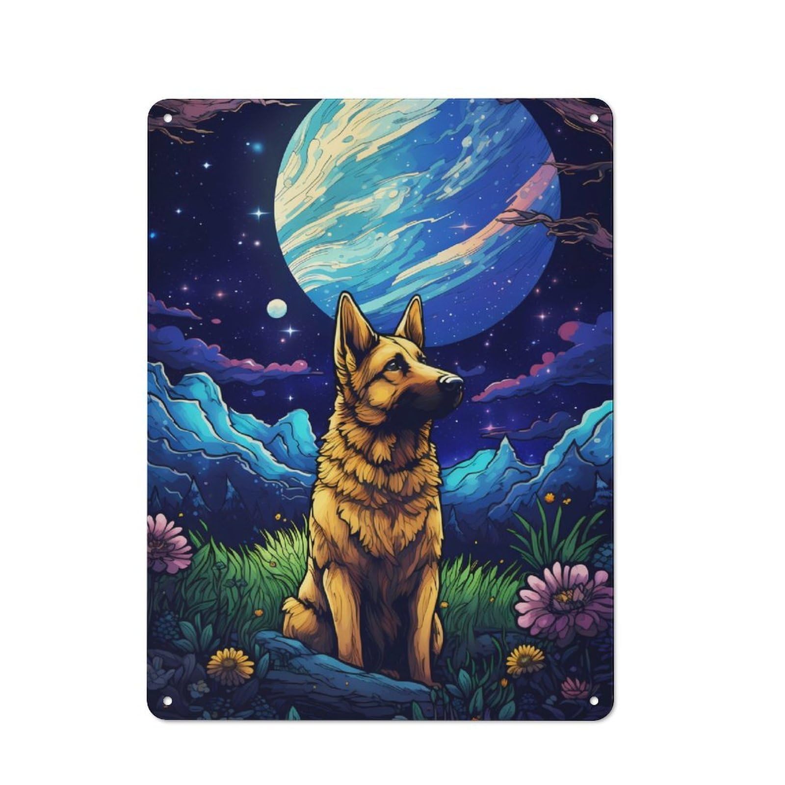 Junmoney Lunar Lookout Vintage Tin Sign 40X30cm With For Guest Room Or Hallway, Suited To Wall Displays In Guest Rooms And Hallways