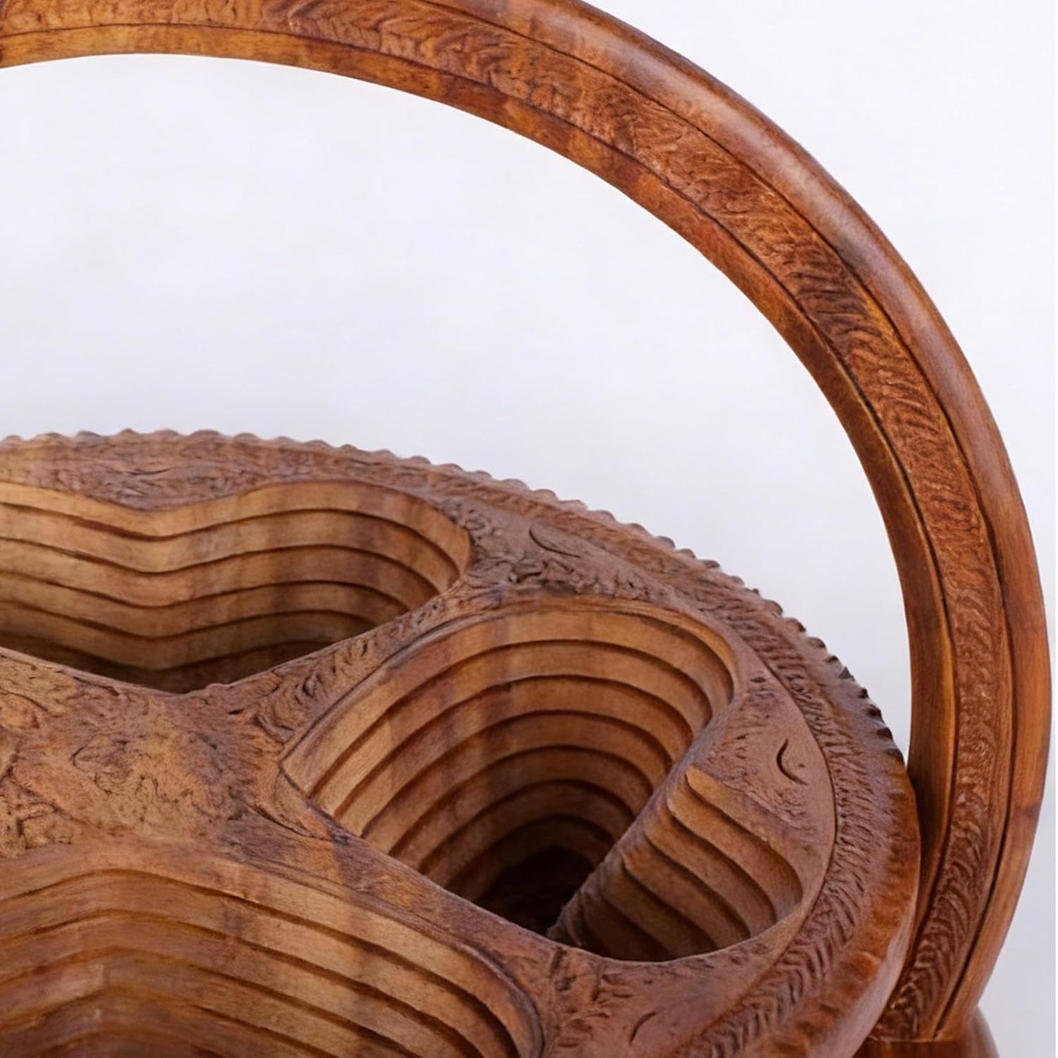 折りたたみ可能なフルーツ収納バスケット 果物かご コンテナ ストレージ - 木製スナック収納容器 | 卓上ナッツ収納バスケット ナッ