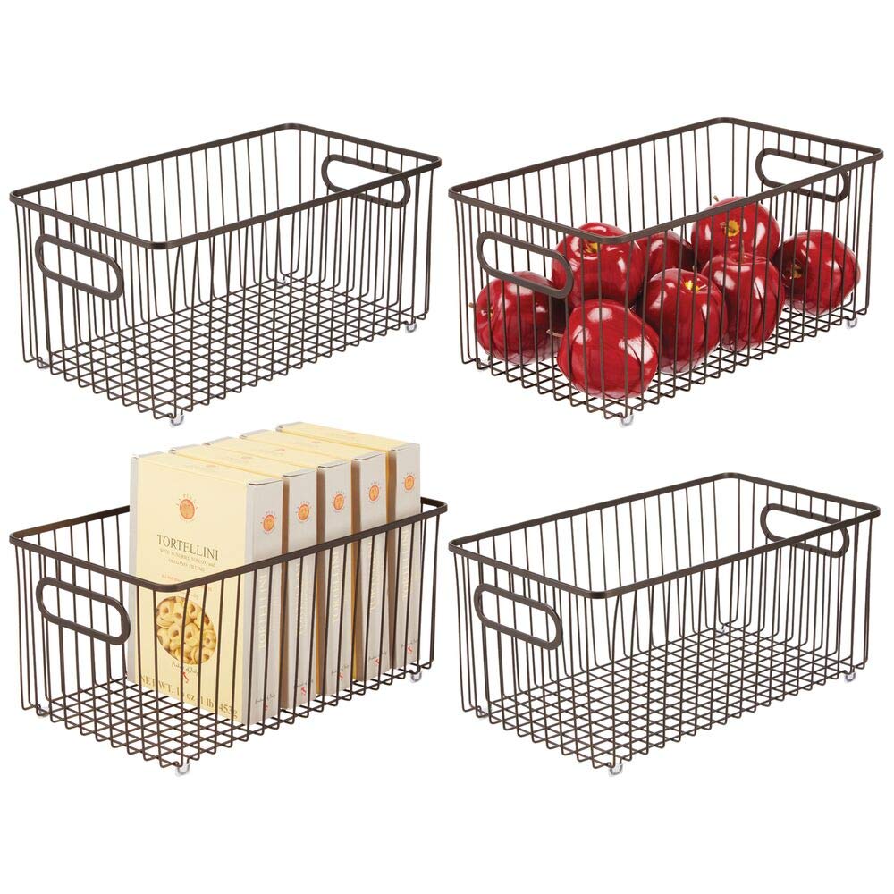 Buy mDesign Metal Farmhouse Kitchen Pantry Food Storage Organizer