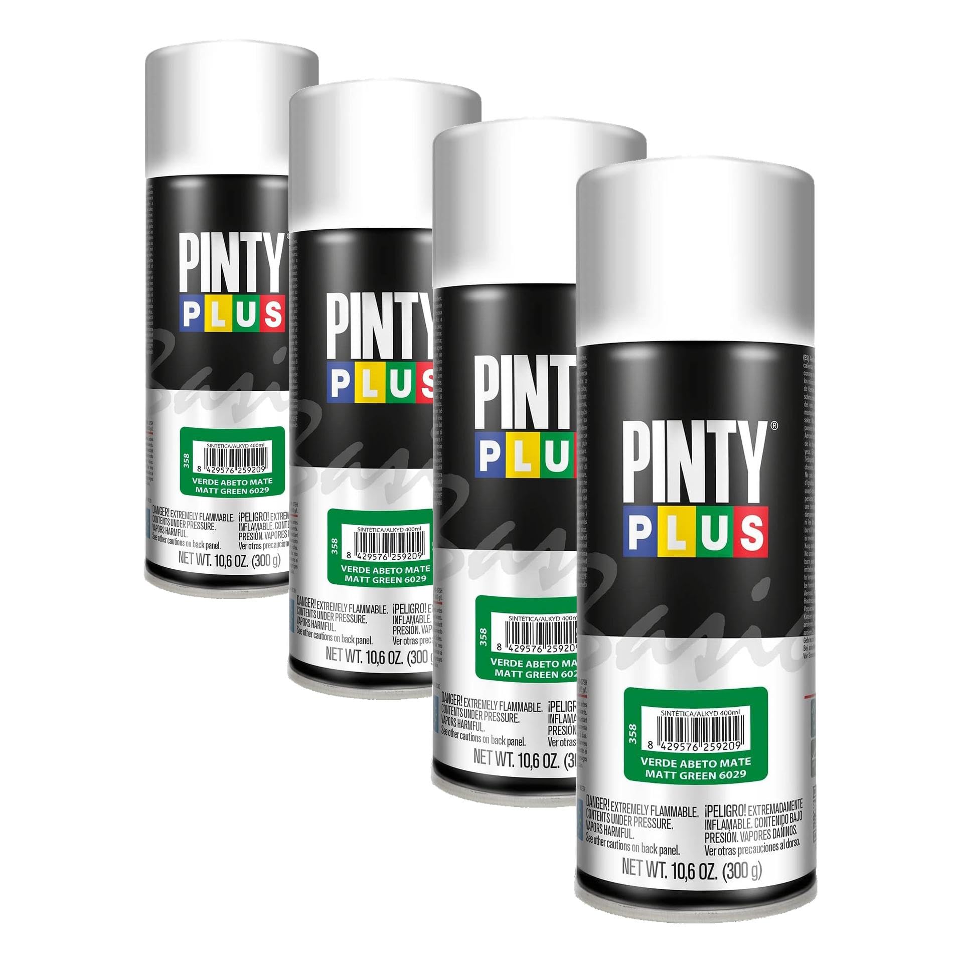 Pintura en spray Pintyplus para cubrir imperfecciones con acabado verde mate 6029