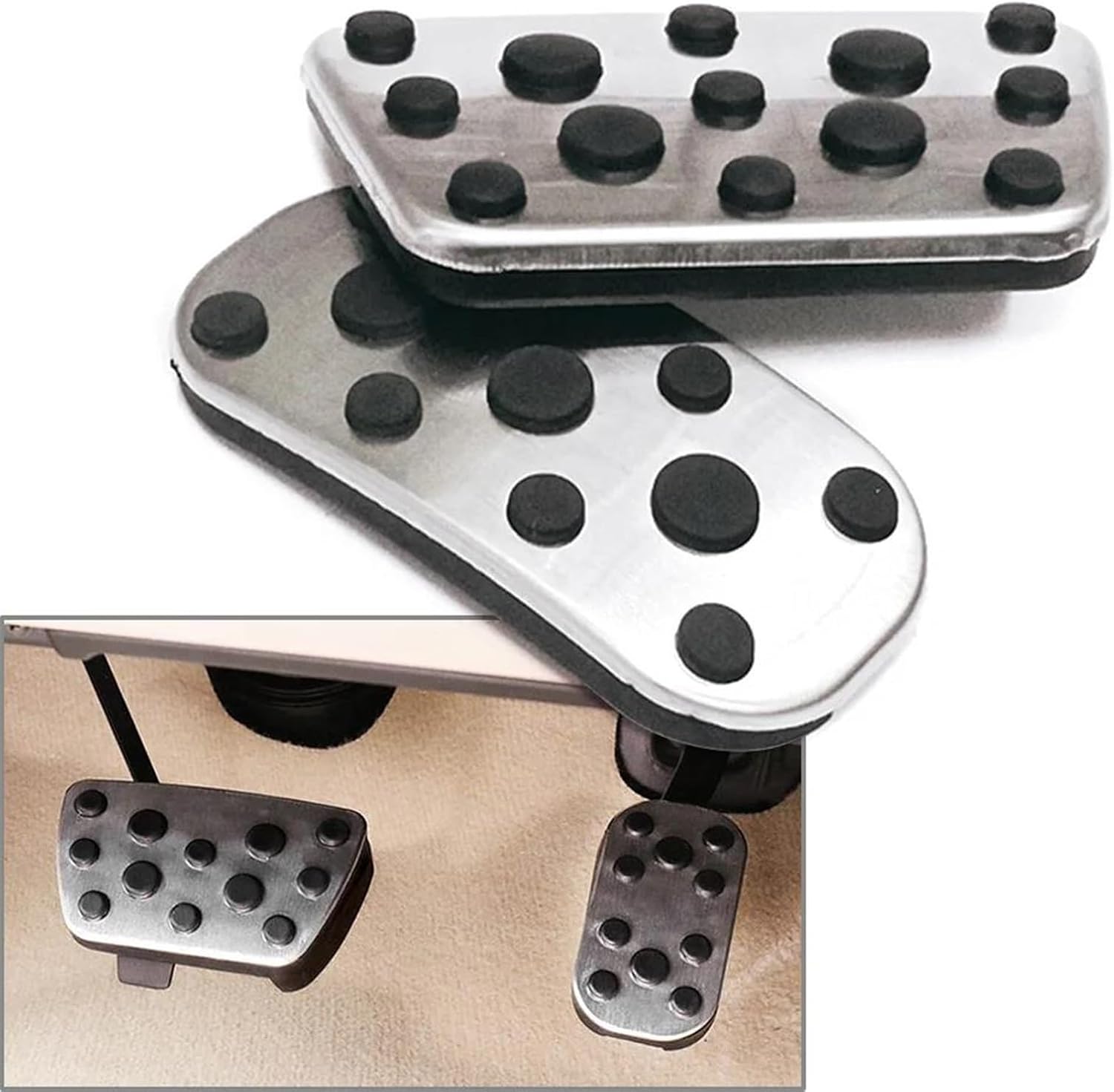 2 Pcs/Set Car Foot Pad Brake Gas Pedals Pad Anti-Slip Cover for Toyota for Land Cruiser for Prado LC150 2010 2011 2012 2013 2014 2015-2022 Pedals