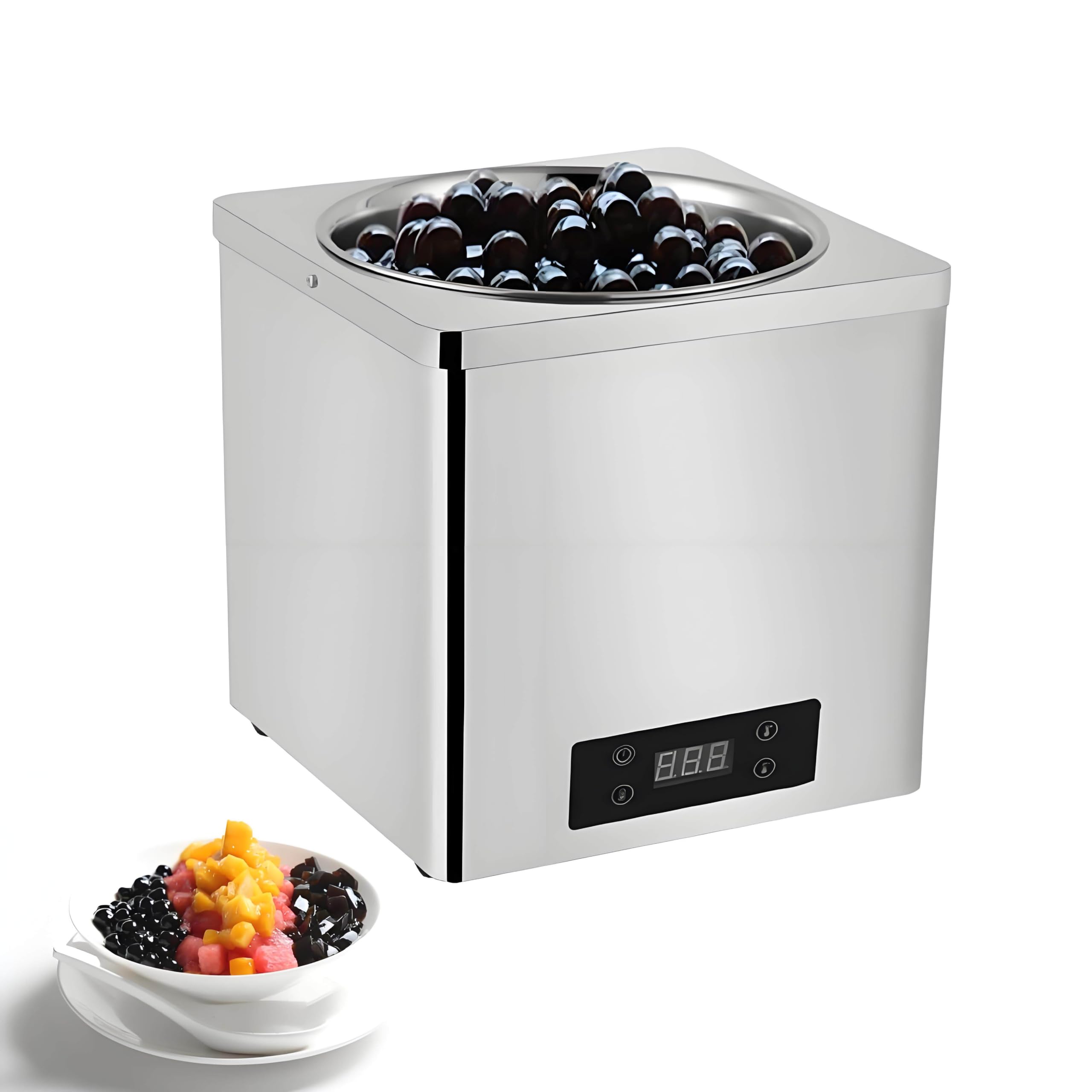 GSHSHOU Electric Soup Warmer, Food Warmers Buffet Server 3L/7L,Pearl Warmer Tapioca Machine Insulation Pot, Suitable Milk Tea/Sushi Shop Food Warm 3L