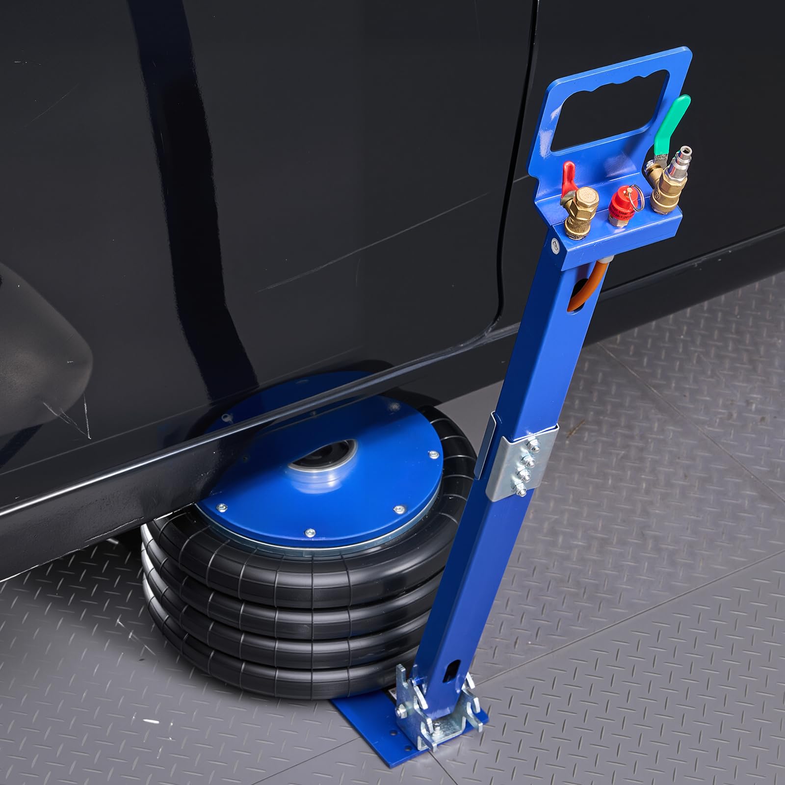 VEVOR Cric Pneumatique 6 T, Cric de Levage Pneumatique Capacité jusqu'à 673 mm avec Colonne de Rehausse, 4 Coussins d'air, Levage Rapide, Poignée Réglable, pour Réparation Voiture SUV Atelier Garage