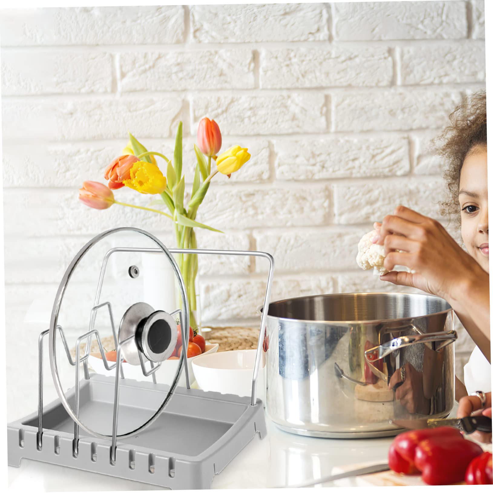 Zerodeko Porta Coperchi Pentole 2 Pezzi in Abs, Design a Divisori | Padelle e Pentole, Struttura Portante, Soluzione Salvaspazio per Cucina e Ambiente Domestico