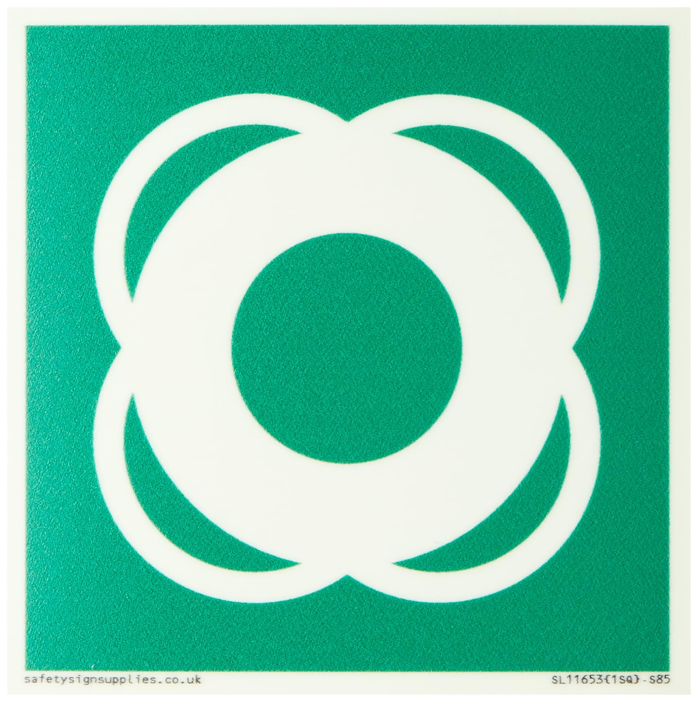 Viking Signs E040 safe condition lifebuoy Sign - 85x85mm - S85, Green/White