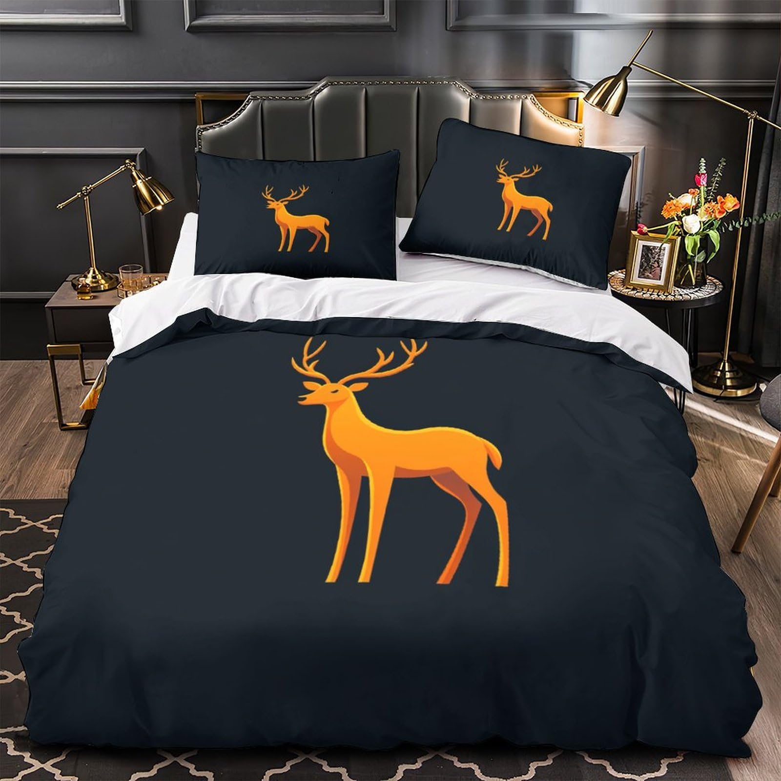 Housse de couette cerf 3D anti-décoloration pour éviter le linge de lit usé
