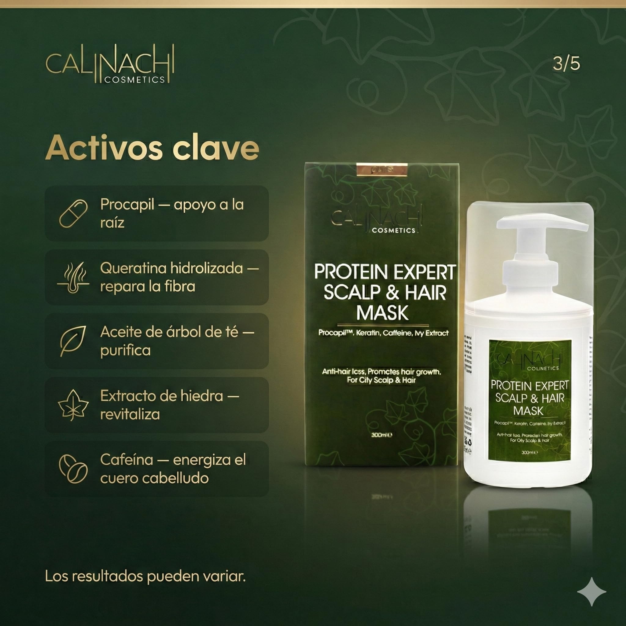 CALINACHI Mascarilla Capilar Proteica Procapil Árbol de Té 300 ml