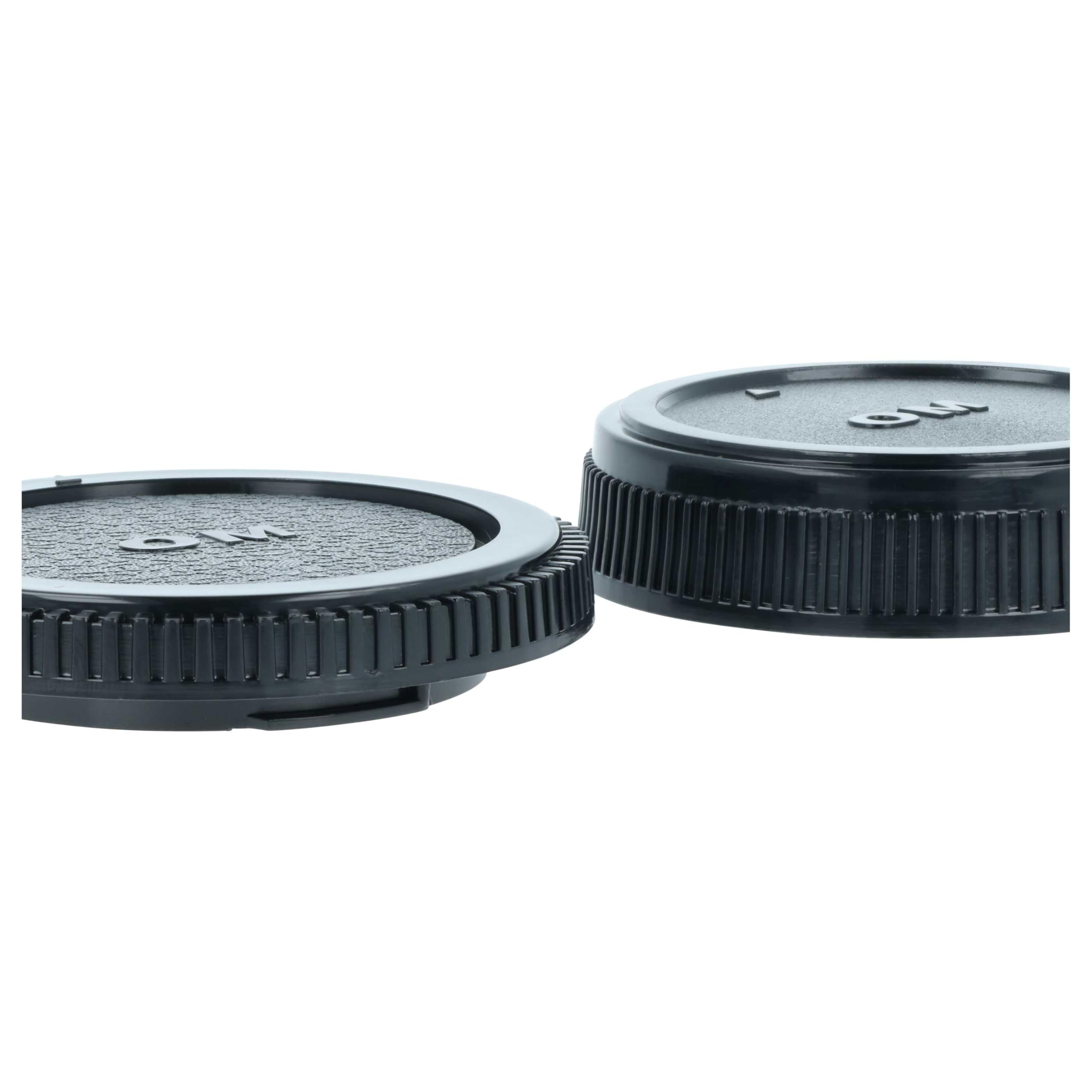 vhbw Lot de Bouchons pour Objectif Compatible avec Olympus OM-10 | OM-1, OM-4, OM-2, OM-4TI appareil photo - Cache arrière et de boîtier noir
