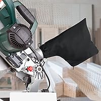 Vista 7 de Bolsa de recolección de polvo negra para sierra ingletadora modelo 255 con cremallera y soporte ajustable con cable, bolsas colectoras de polvo