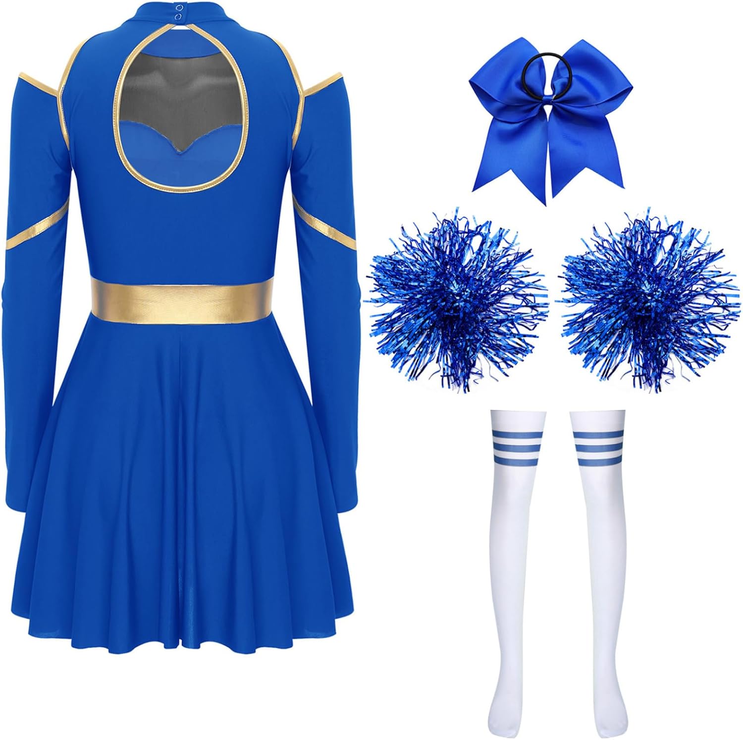 Pompom Girl Costume Women's Pompom Uniform Costume for Carnival Halloween