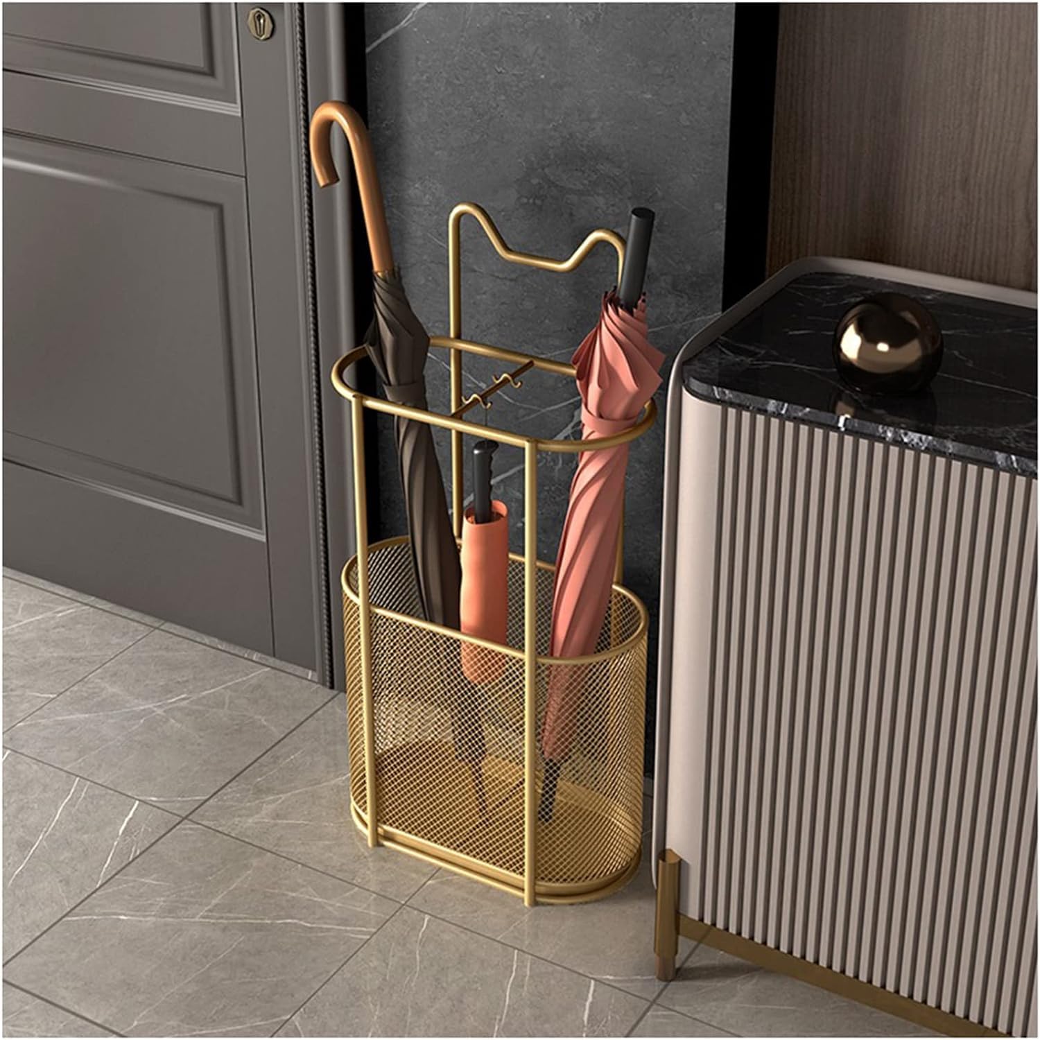 GYRAZXS Indoor Umbrella Holder with Drip Tray - Space-Saving Solution for Hallway, Porch, Office, and Door Entrances