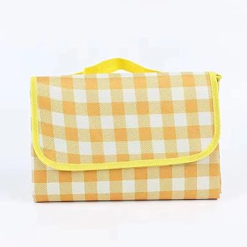 Picnic Mat Small 59 * 79, Waterproof Foldable Picnic Blanket, Beach Mat Waterproof Sandproof for 1-3 People, Camping Blankets for Camping, Hiking, Travel,Yellow