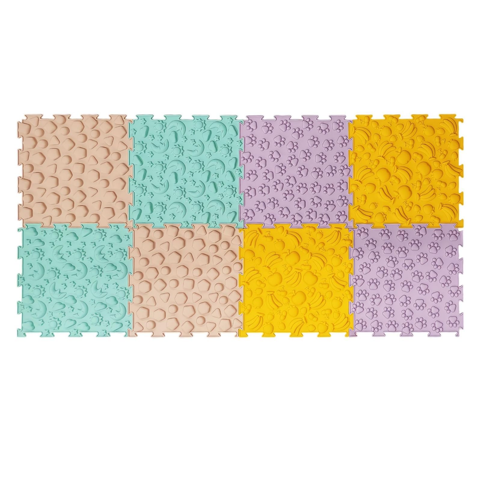 2 Pezzi Tappeto Sensoriale con Lettere Educativo Tappeto Puzzle in Schiuma Rimovibili per Neonati, Cameretta, Asilo Nido