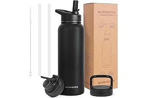 Premium 40oz Insulated Water Bottle with Multiple Lid Options