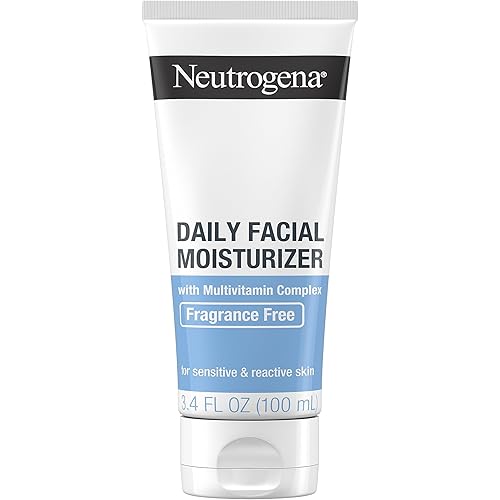 Neutrogena Fragrance Free Daily Facial Moisturizer, Face & Neck Moisturizer for Sensitive Skin with Vitamin B3, Pro-Vitamin B5 & Vitamin E Supports Skin's Dynamic Barrier, 3.4 fl. oz