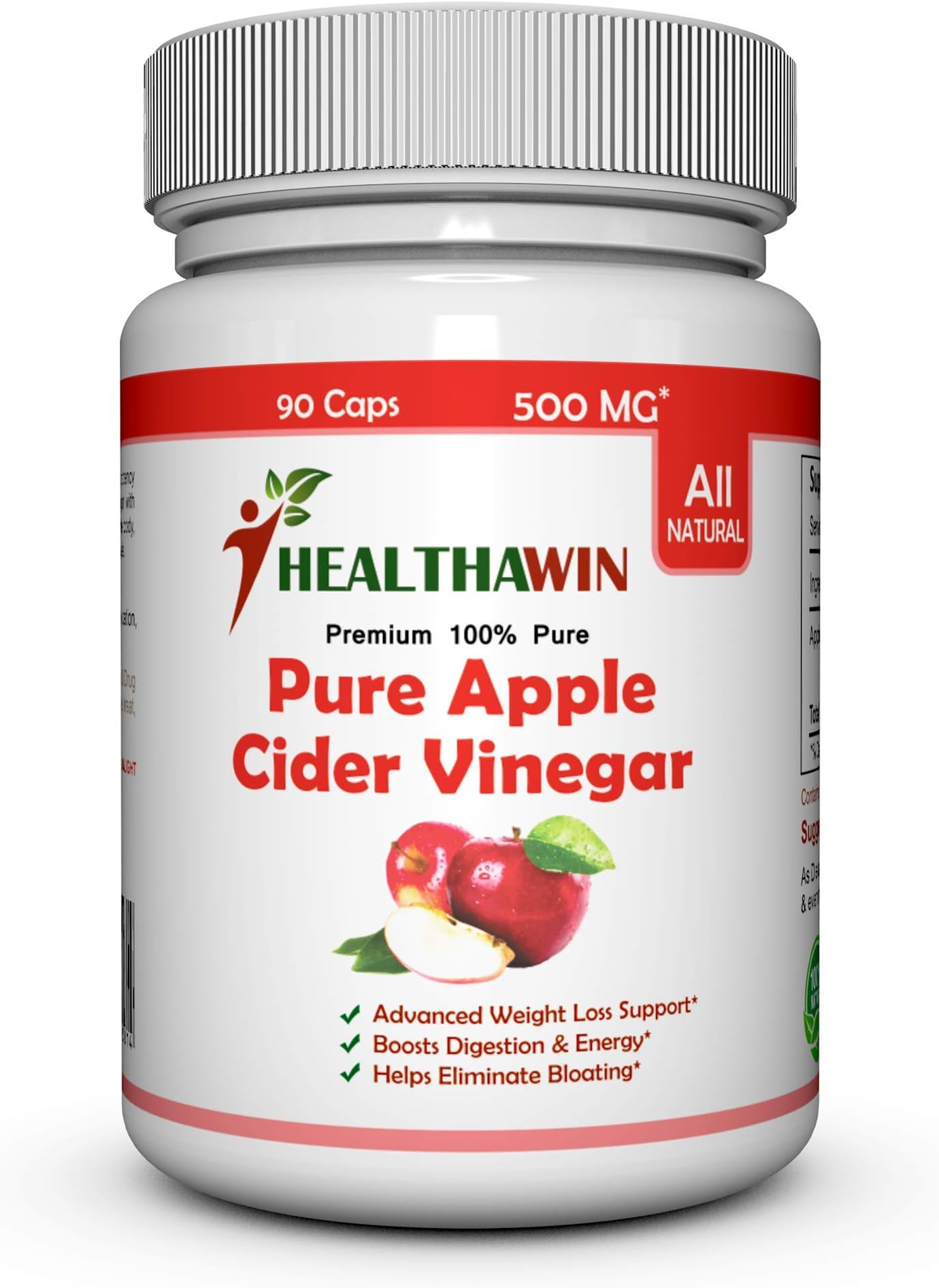 Healthawin Apple Cider Vinegar Capsules 500mg - 90 Veg Capsules