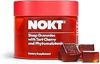 Vista 1 de NOKT Gomitas para dormir, cereza ácida y melatonina vegana, sin azúcar, sin gluten, suplemento nutricional, 30 gomitas, sabor a cereza ácida