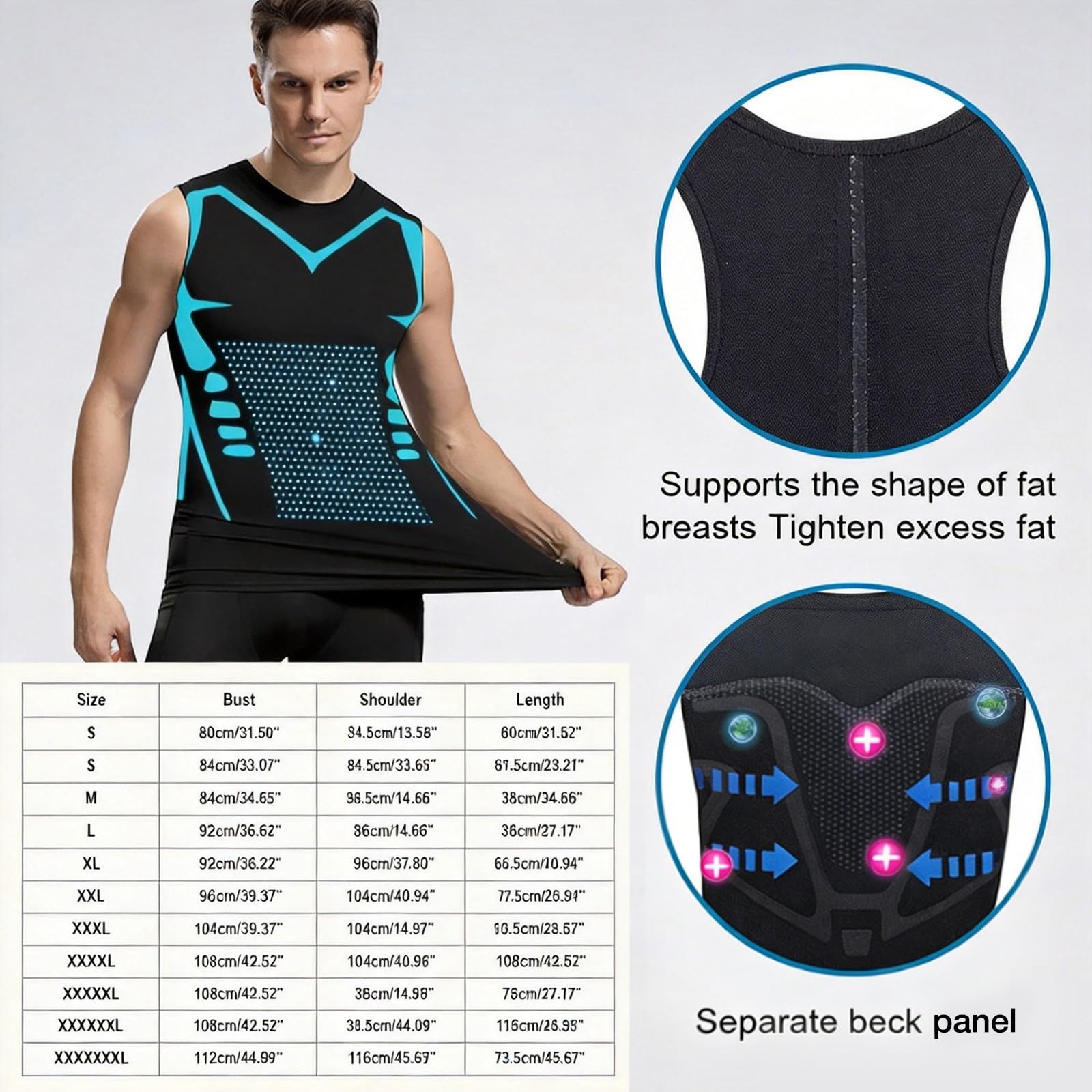 Canotta Compressione Uomo-Canottiera Contenitiva Uomo Palestra Snellente Modellante Dimagrante Shapewear Intimo Senza Maniche Tank Bodybuilding Sportivo Fascia Pancia Traspirante S-6XL