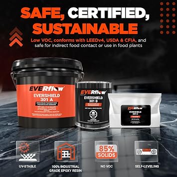 Everflow MPC Aliphatic Polyurethane Top Coat, 1 Gallon | High-solids polyurethane coating. UV-stable, chemical-resistant, no VOC. Ideal topcoat for high-traffic floors and surfaces.