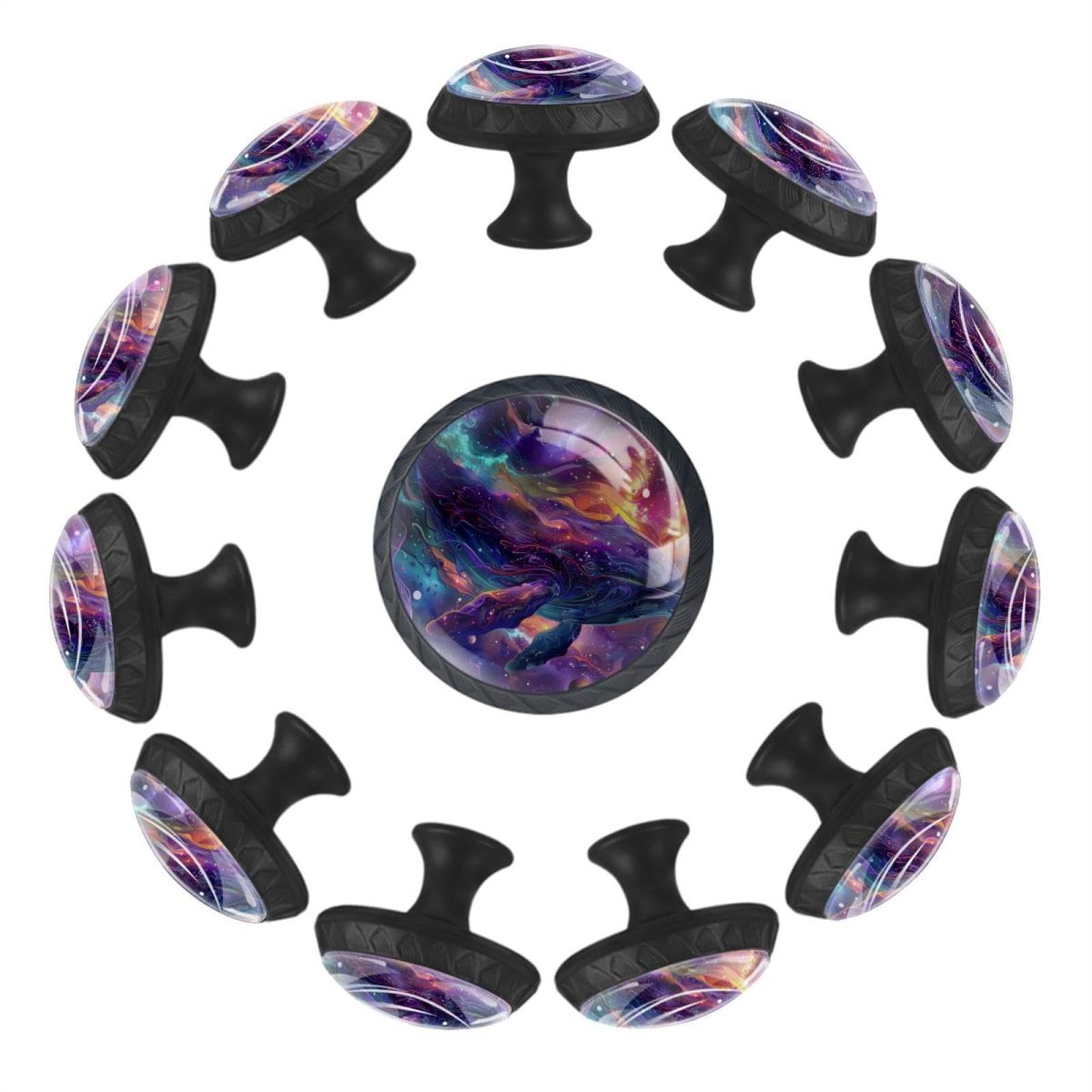 Boutons de meubles ronds violets x12 pour tiroir et cuisine 35mm
