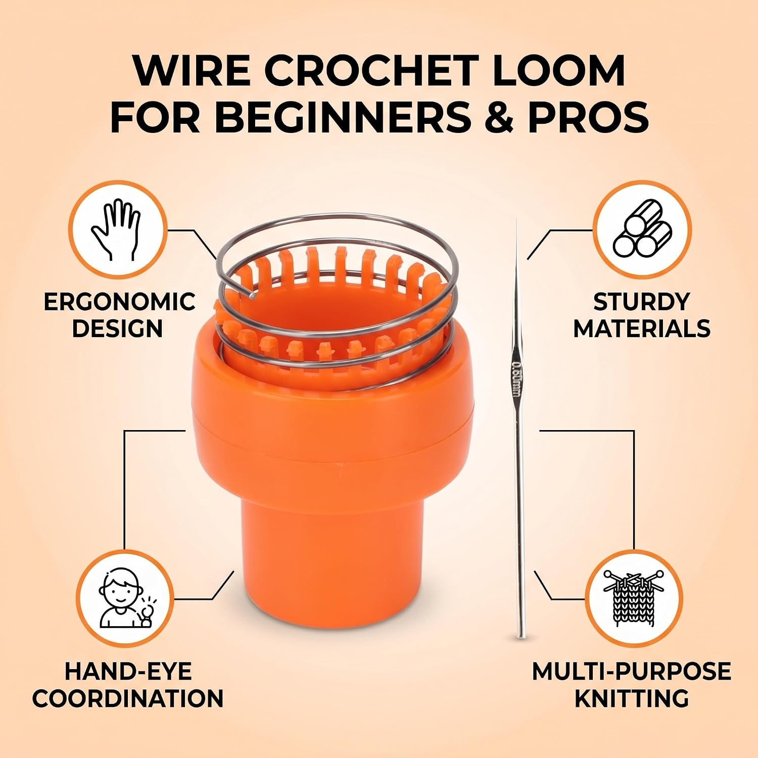 Rope Knitting Device Circular Knitting Round Full Set Invisible Spool Knitting Looms Wool Knitting Device for DIY Tube Scarf Strap