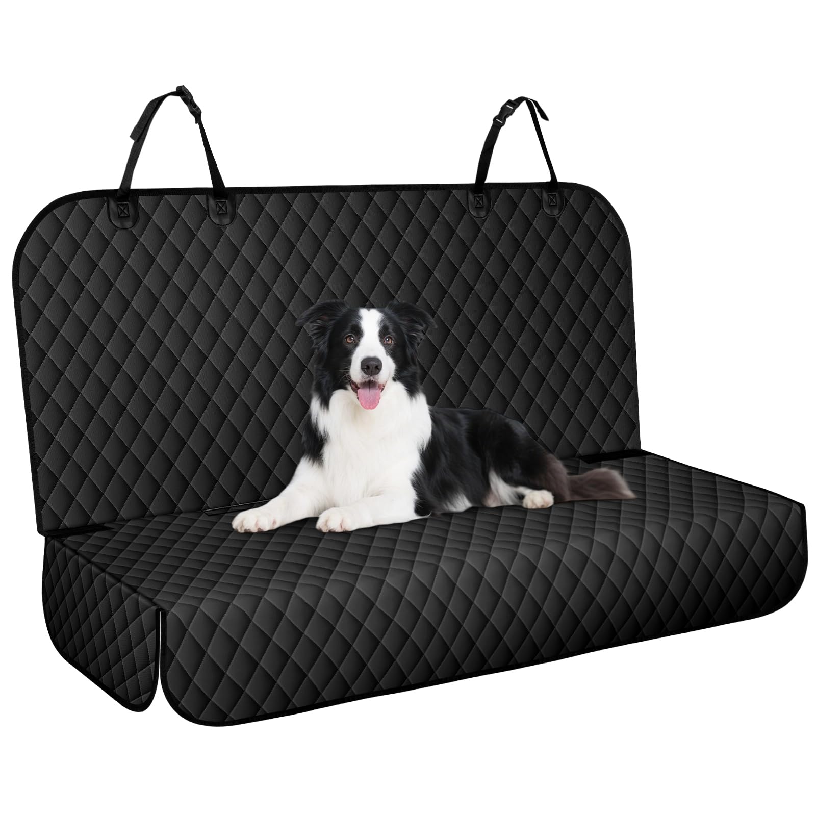 NECKORY Backseat Cover for Dogs, Waterproof and Non-Slip Pet Bench Seat Covers, Car Seat Protector for Back Seat, Universal Size Rear Car Seat Cover Fits Cars, Trucks and SUVs, L-Carbon Black-image-26