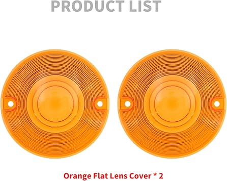 Flat Turn Signal Light Amber Lens Cover 3.25 Fit For Harley Touring Road King Electra Glides Ultra Glide Road Glide Street Glide 1986-up 2pc