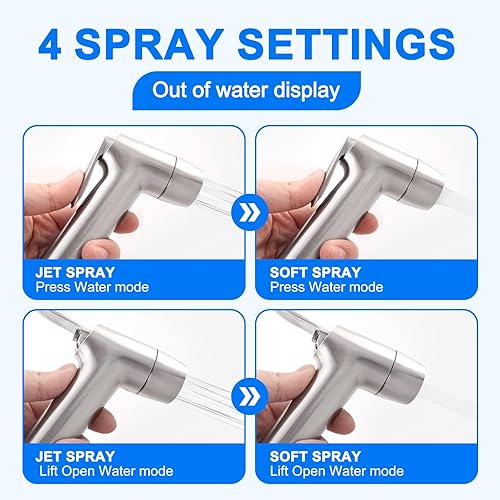 Miniatura 14 de Pulverizador de bidé de mano para inodoro, accesorio de bidé de ducha musulmana para inodoro, rociador de inodoro de pañal de tela, rociador de Negro