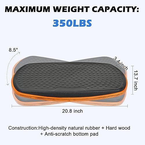 Miniatura 5 de Ergohead Escritorio de pie de oficina Anti fatiga Mat madera oscilación equilibrio Junta balancín estabilidad Rocker ergonómico diseñado para