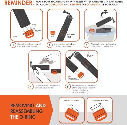 Miniatura 8 de MiPremium - Agarre flotante impermeable compatible con cámaras GoPro Hero 9, 8, 7, 6, 5, 4, 3, 2, 1, sesión de color negro y plateado y accesorios