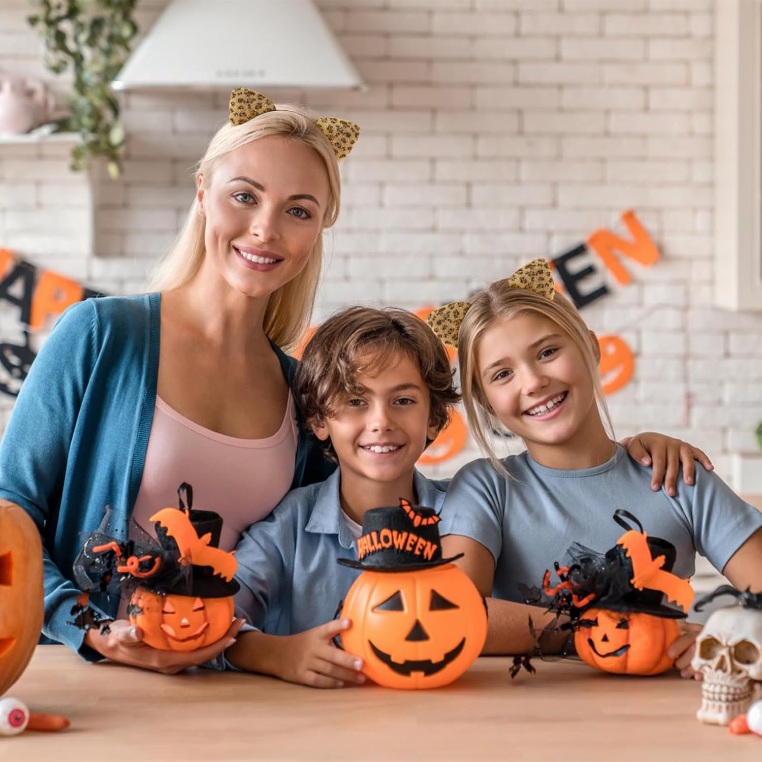 Edoneery Halloween Cat Ears Headband for Women, Furry Leopard Cat Ear Hairband, Costume Hair Accessory for Cosplay Parties - Image 3