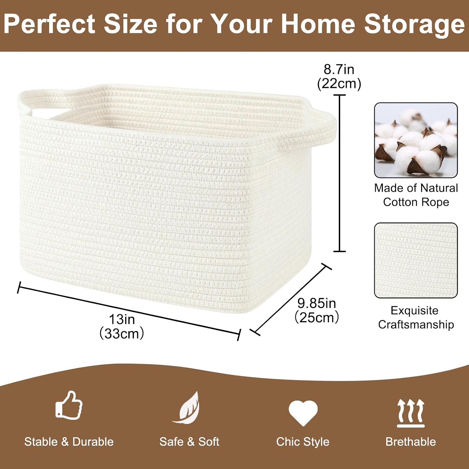OIASKET Storage Basket for Organizing 3 Pack, Woven Baskets for Storage image 2