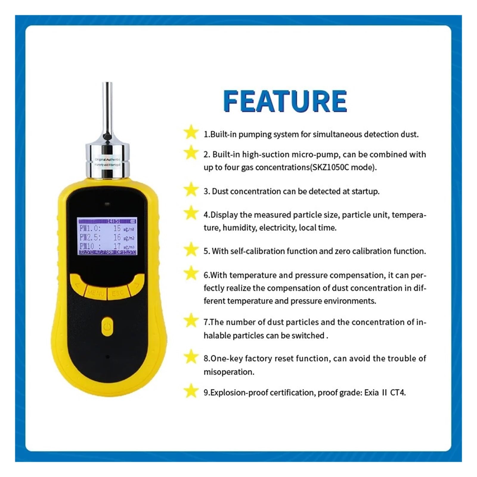 0-1000PPM Ammonia Gas detector alarm NH3 Portable Gas Measurement