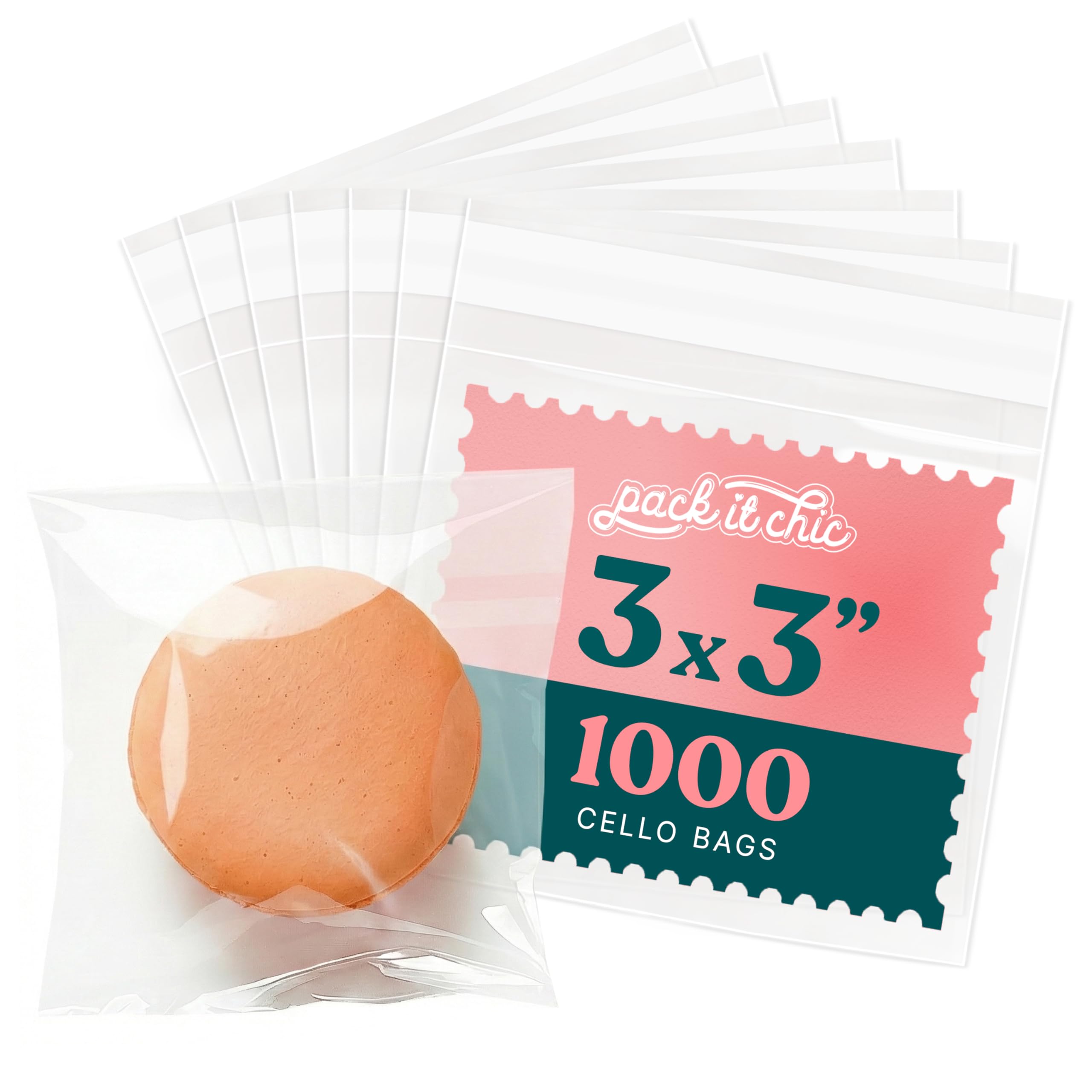 Amazon.co.jp: Pack It Chic - 透明 再封可能 セロファン セロハン袋