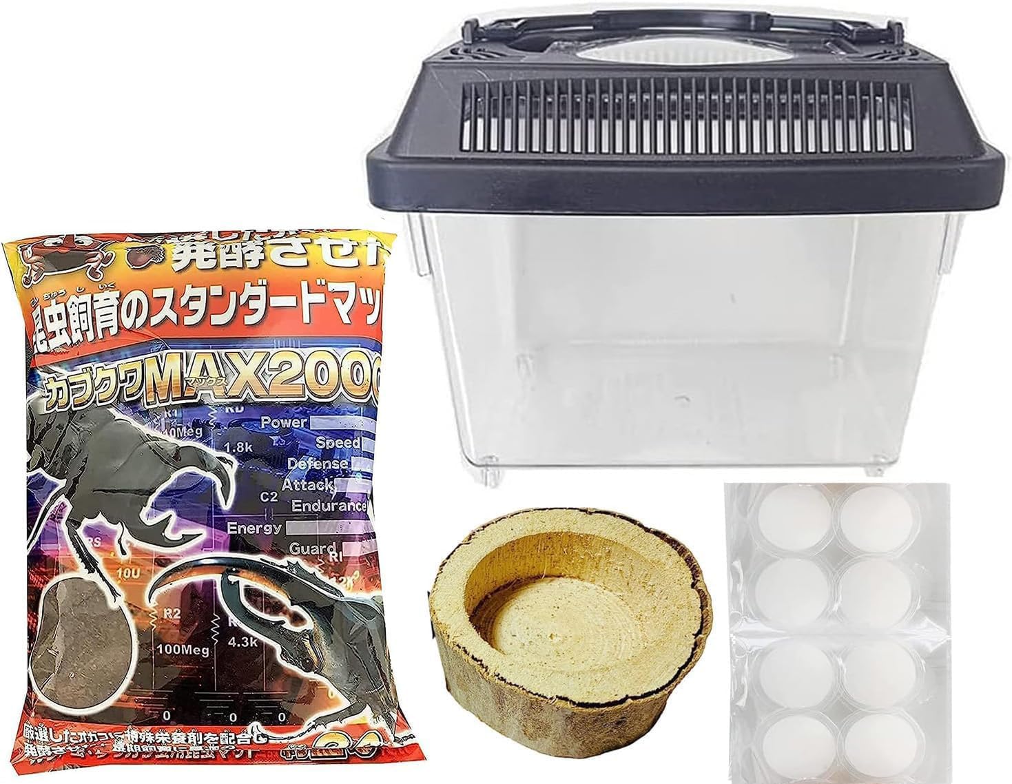 Amazon | カブトムシ＆クワガタ 飼育セット（ 飼育ケース 昆虫マット