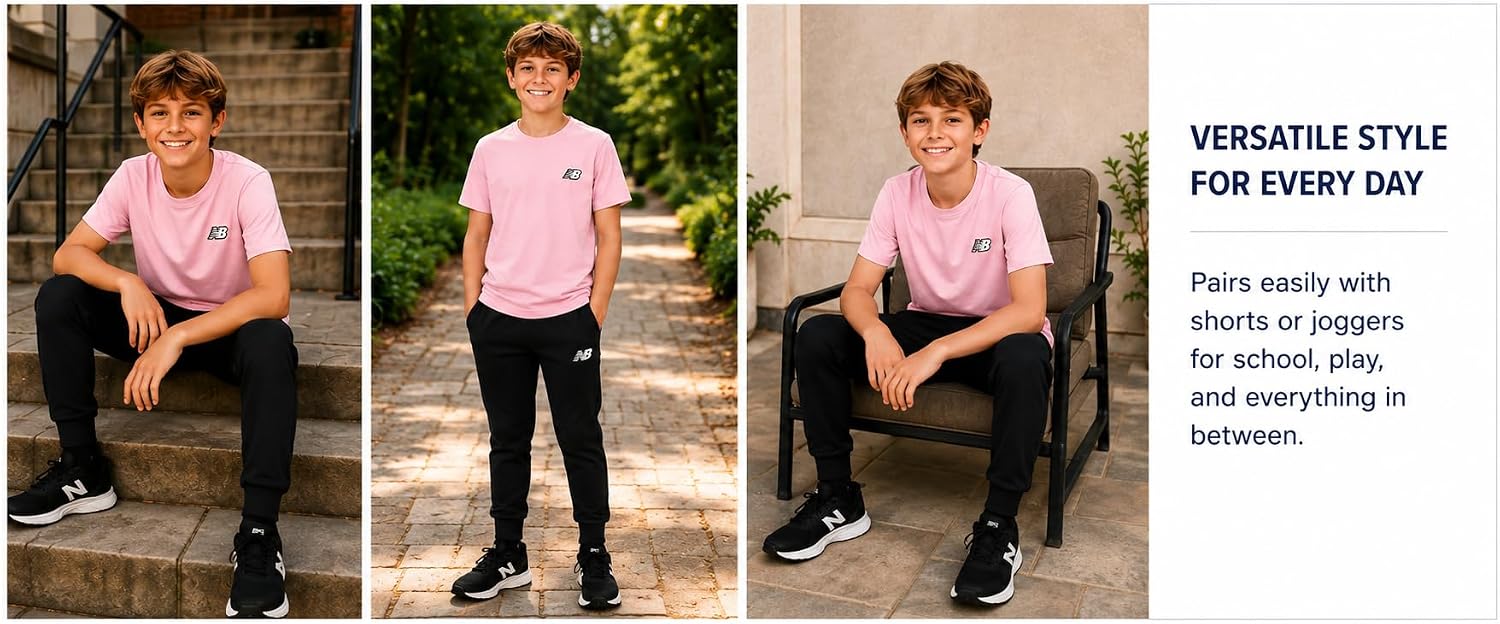 New Balance Boys' Short Sleeve Crewneck T-Shirt