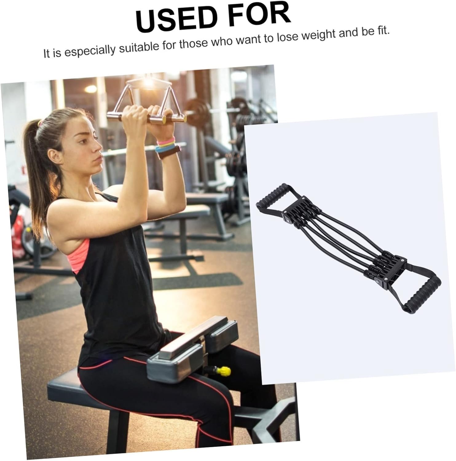 1Pc Sturdy Chest Expander Fitness Tool for Chest Muscle Training Black Resistance Band for Home Workouts Bodybuilding Suitable for Beginners Professionals