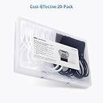 Cable Matters 20-Pack Silicone Magnetic Cable Ties (Magnetic Cord Ties, Magnetic Zip Ties/Cord Organizer) in Black and White