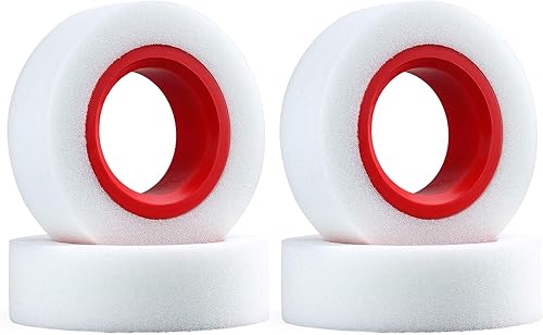 INJORA Espuma de neumático RC 4 piezas de 1.9 pulgadas de doble etapa interior de goma suave insertos exteriores de espuma para neumáticos de rueda