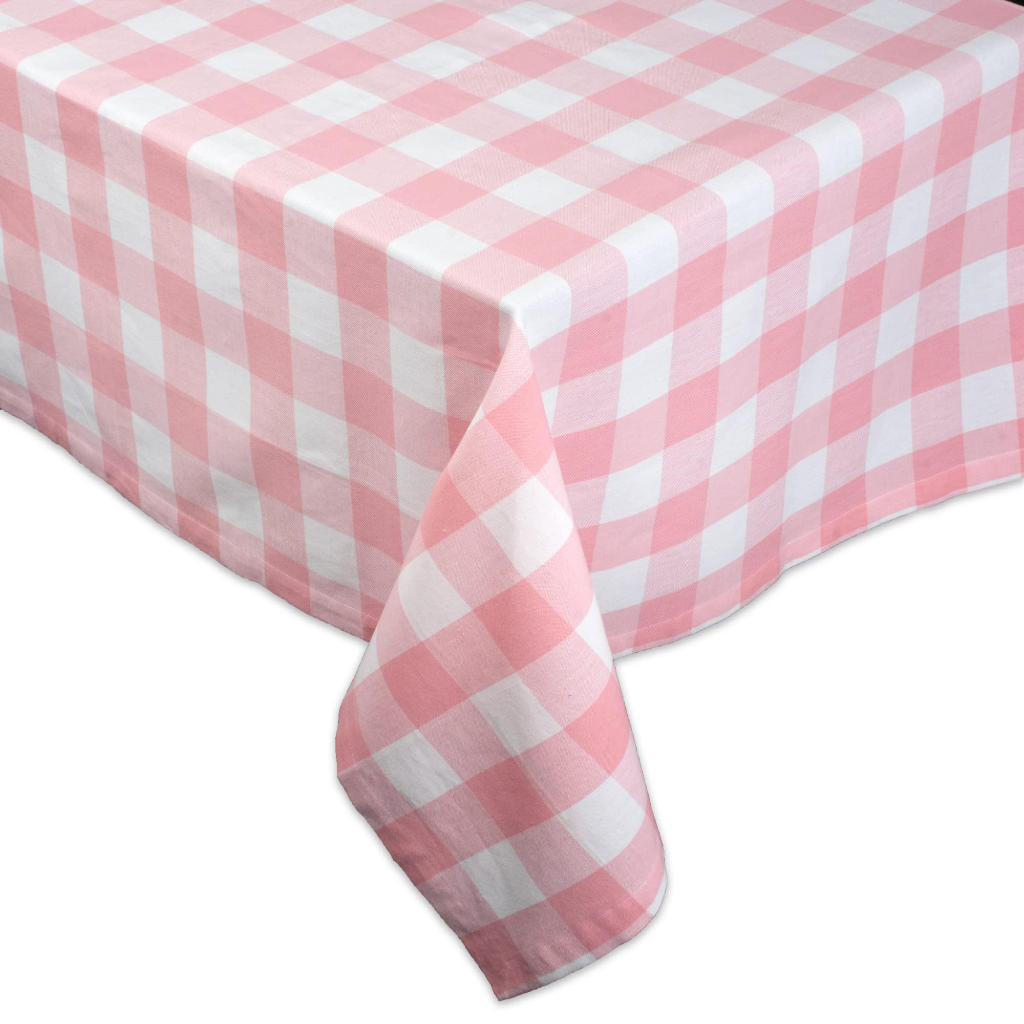 DII Buffalo Check Collection, Classic Farmhouse Tablecloth, Tablecloth, 60x120, Pink & White, Pink / White, 120 x 60 inch (Rectangular) - Image 2