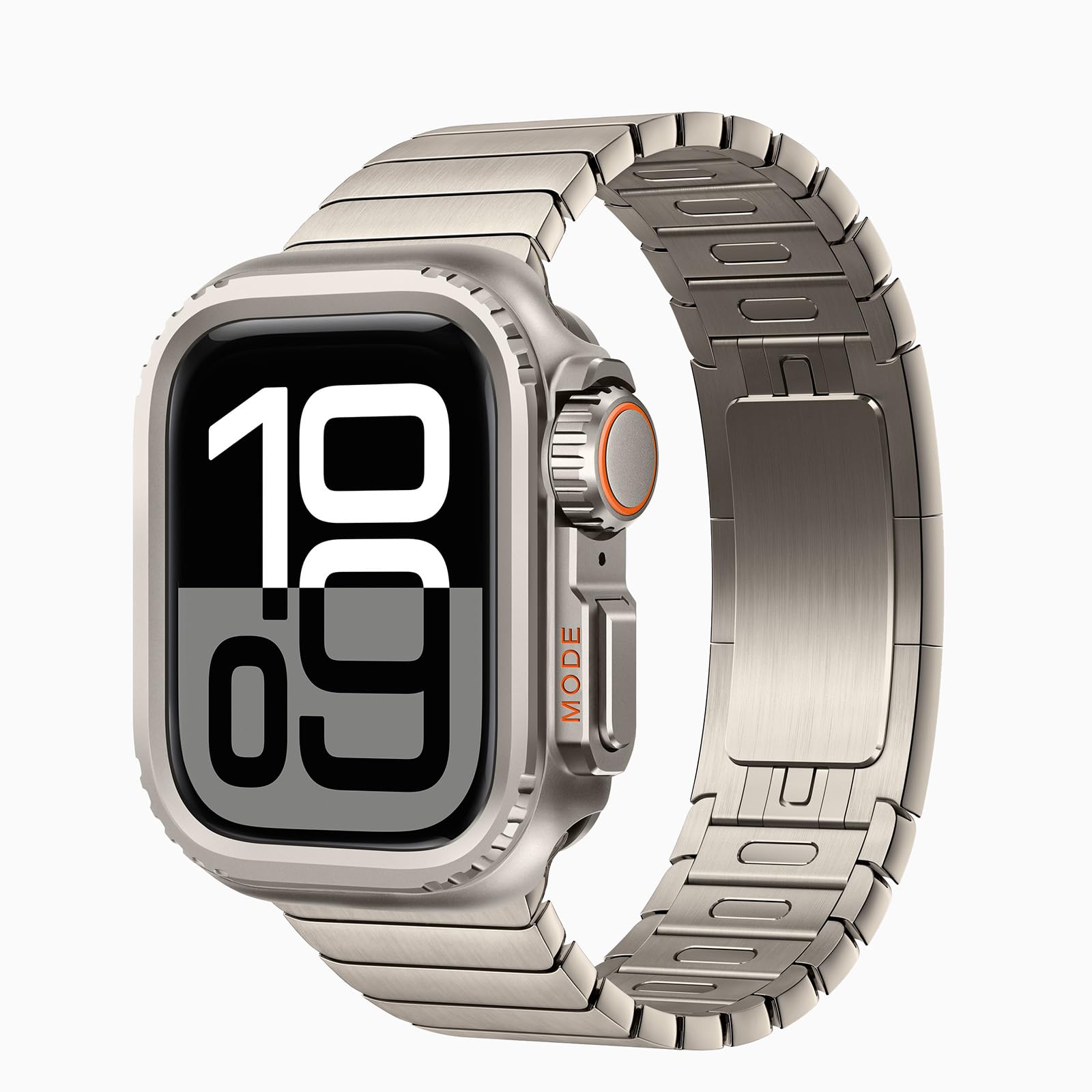 Bisikor Metalowe etui 2 w 1, kompatybilne z Apple Watch serii 11/10 46 mm, wytrzymałe, odporne na wstrząsy metalowe etui z tylną obudową do iWatch 46 mm (tytanowe)