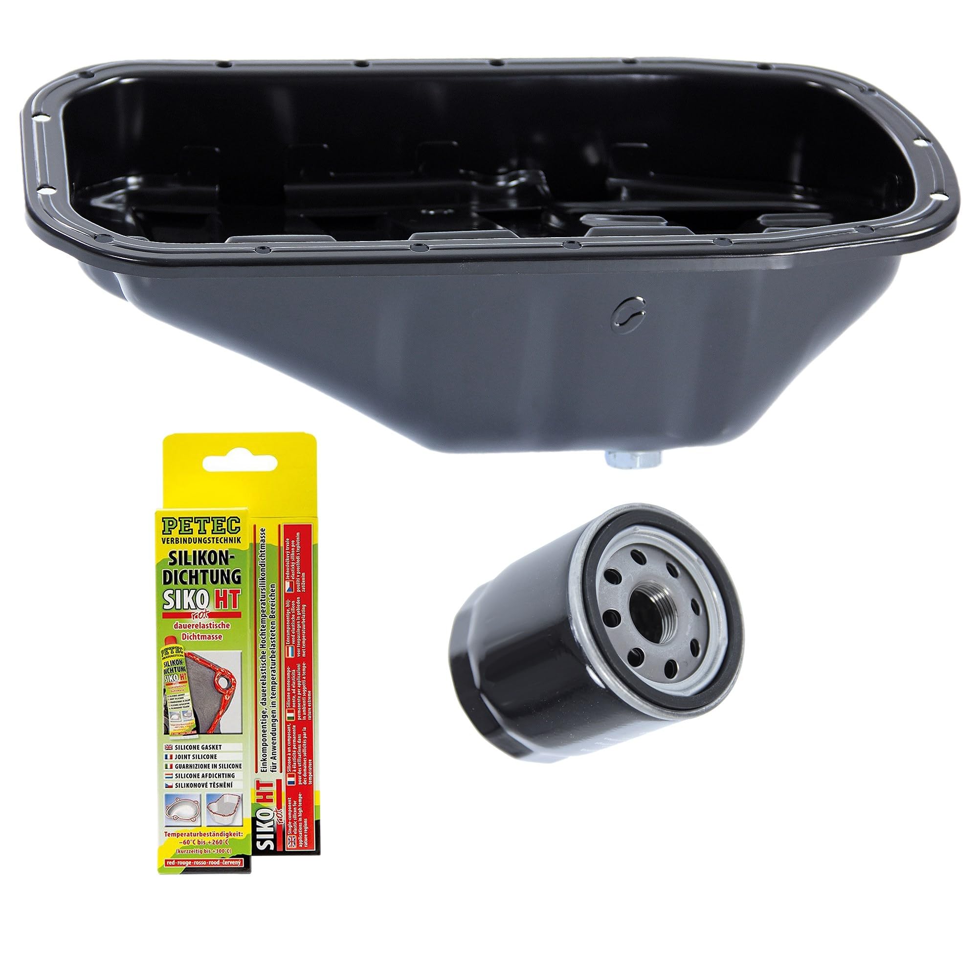 1x coppa dell'olio incl. tappo di scarico, 1x sigillante SIKO HT, | Compatibile con: RENAULT CLIO I, CLIO II Kasten/Schrägheck, KANGOO, KANGOO Express, TWINGO I