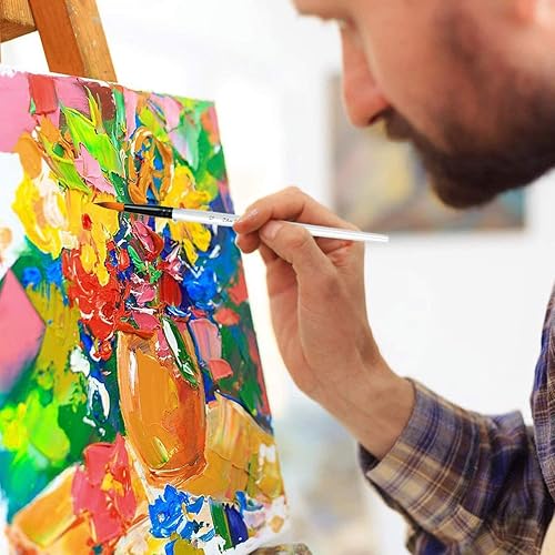 Miniatura 7 de Juego de pinceles de pintura acrílica, 12 pinceles profesionales de punta redonda para pintura al óleo de acuarela acrílica, arte de uñas,