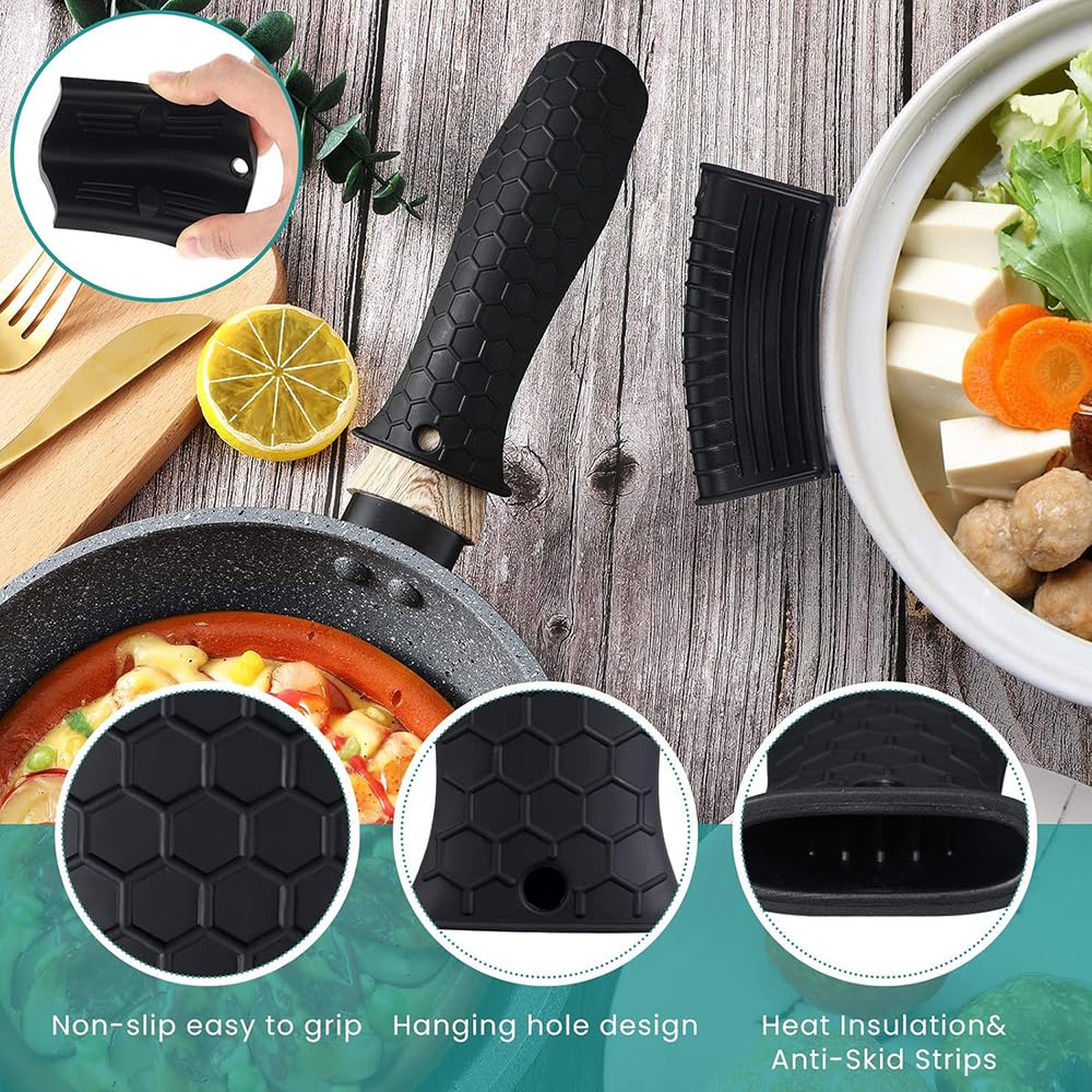 Fapiwen Silicone Cast Iron Handle Covers, 3 Pcs 2