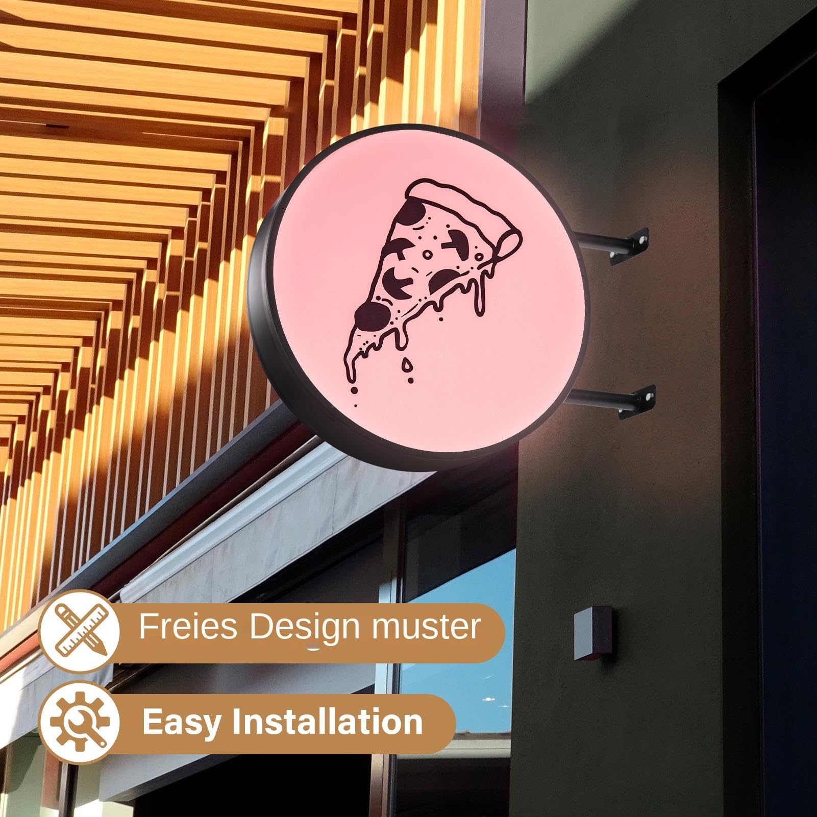 Letrero LED de doble cara como cartel publicitario, doble cara caja de luz para exteriores, 50,8 cm, letrero luminoso iluminado, para café, hotel, restaurante, tiendas minoristas, decoración