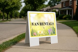 Van Rentals Spring Flowers Yellow Field A-Frame Double Sided 23x23 in. sign