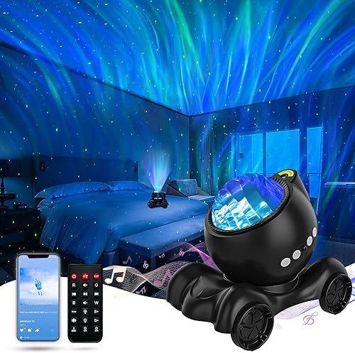 Proyector Aurora, proyector ENOKIK Galaxy para dormitorio, altavoz Bluetooth integrado, proyector de luz nocturna para niños y adultos, proyector de
